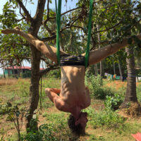 Hanging Upside Down, Yoga, Outside