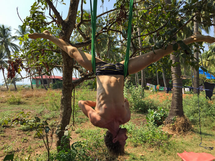 Hanging Upside Down, Yoga, Outside