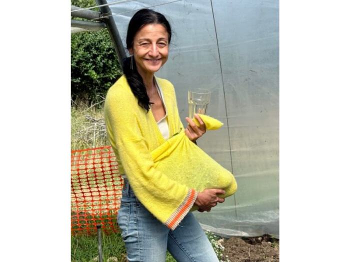 Sonja carrying Zucchini