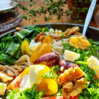 a typical Sonja creation, the most delicious lettuce sprout nut veggie combo you can think of